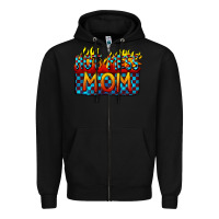 Black Hot mess mom Mother's Day Zipper Hoodie - FaDigitalArtStudio