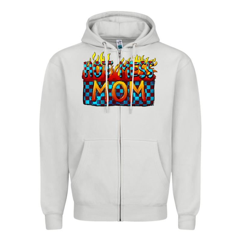 Hot Mess Mom Mother's Day Zipper Hoodie by FaDigitalArtStudio | Teevron