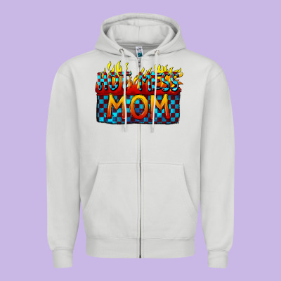 Hot Mess Mom Mother's Day Zipper Hoodie Designed By Fadigitalartstudio