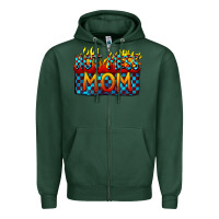 Sports Green Hot mess mom Mother's Day Zipper Hoodie - FaDigitalArtStudio