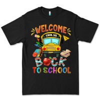 Black welcome back to school with school bus Premium Tee - NancyCooperArtShop