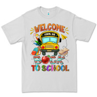 Dove Grey welcome back to school with school bus Premium Tee - NancyCooperArtShop