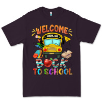 Plum welcome back to school with school bus Premium Tee - NancyCooperArtShop