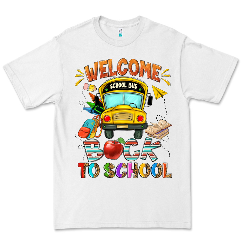 Welcome Back To School With School Bus Premium Tee by NancyCooperArtShop | Teevron