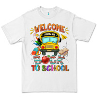 White welcome back to school with school bus Premium Tee - NancyCooperArtShop