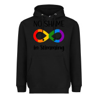 Black no Shame Stimming Heavyweight Hoodie - CowhideDigitalArt