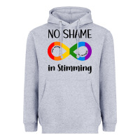 Heather Grey no Shame Stimming Heavyweight Hoodie - CowhideDigitalArt