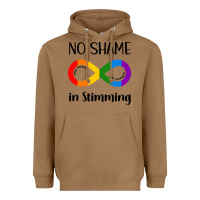 Toasted Coconut no Shame Stimming Heavyweight Hoodie - CowhideDigitalArt