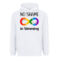 White no Shame Stimming Heavyweight Hoodie - CowhideDigitalArt