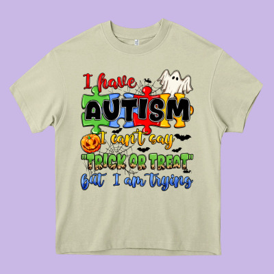 I Have Autism I Can't Say Trick Or Treat Heavy Core Tee Designed By Jahusdesignshop