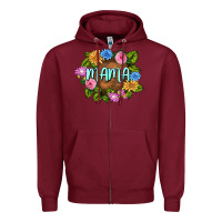 Burgundy Mama Mother's Day Zipper Hoodie - FaDigitalArtStudio