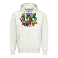 Oatmeal Heather Mama Mother's Day Zipper Hoodie - FaDigitalArtStudio