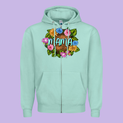 Mama Mother's Day Zipper Hoodie Designed By Fadigitalartstudio