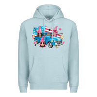 Blue Mist American truck gnomes Premium Hoodie - FaDigitalArtStudio