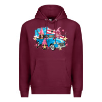 Burgundy American truck gnomes Premium Hoodie - FaDigitalArtStudio
