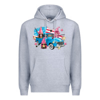 Heather Grey American truck gnomes Premium Hoodie - FaDigitalArtStudio