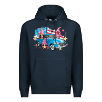 Navy American truck gnomes Premium Hoodie - FaDigitalArtStudio
