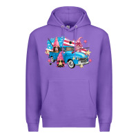 Purple American truck gnomes Premium Hoodie - FaDigitalArtStudio