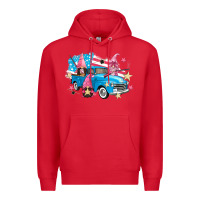 Red American truck gnomes Premium Hoodie - FaDigitalArtStudio