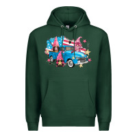 Sports Green American truck gnomes Premium Hoodie - FaDigitalArtStudio