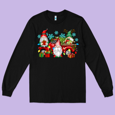 Christmas Gnome Truck Long Sleeve Tee Designed By Texasbilliewilder