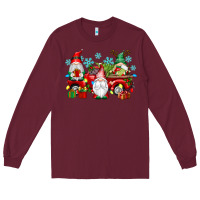 Burgundy christmas gnome truck Long Sleeve Tee - texasbilliewilder