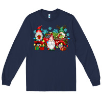 Navy christmas gnome truck Long Sleeve Tee - texasbilliewilder