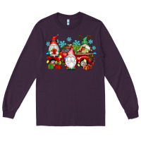 Plum christmas gnome truck Long Sleeve Tee - texasbilliewilder
