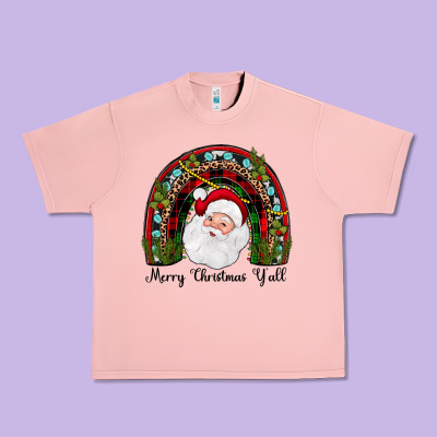 Merry Christmas Y'all Rainbow Urban Heavy Tee Designed By Jahusdesignshop