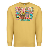 Antique Gold Summer Vibes Premium Sweatshirt - CowhideDigitalArt