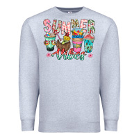 Heather Grey Summer Vibes Premium Sweatshirt - CowhideDigitalArt