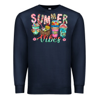 Navy Summer Vibes Premium Sweatshirt - CowhideDigitalArt