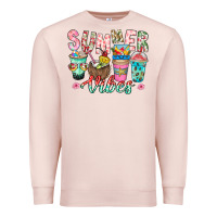 Pale Pink Summer Vibes Premium Sweatshirt - CowhideDigitalArt