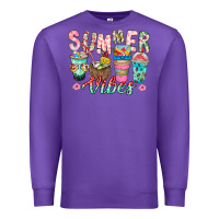 Purple Summer Vibes Premium Sweatshirt - CowhideDigitalArt