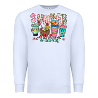 White Summer Vibes Premium Sweatshirt - CowhideDigitalArt