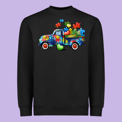 Autism Truck Heavyweight Sweatshirt Designed By Cowgirlartshop