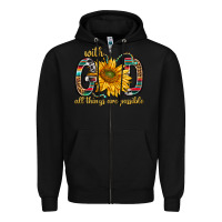Black with god all things are possible with sunflower bbs Zipper Hoodie - BundleAndBundleShop