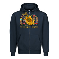 Navy with god all things are possible with sunflower bbs Zipper Hoodie - BundleAndBundleShop