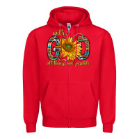 Red with god all things are possible with sunflower bbs Zipper Hoodie - BundleAndBundleShop