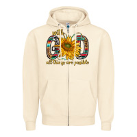 Sandshell with god all things are possible with sunflower bbs Zipper Hoodie - BundleAndBundleShop