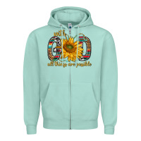 Seafoam with god all things are possible with sunflower bbs Zipper Hoodie - BundleAndBundleShop