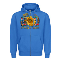 True Royal with god all things are possible with sunflower bbs Zipper Hoodie - BundleAndBundleShop