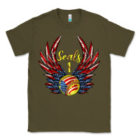 Army Green angel wings softball Classic Tee - Jasminsmagicworld