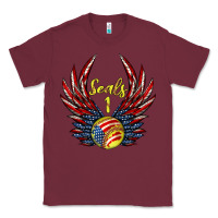 Burgundy angel wings softball Classic Tee - Jasminsmagicworld