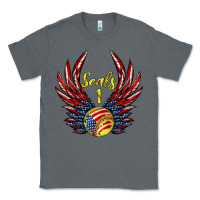 Charcoal Heather angel wings softball Classic Tee - Jasminsmagicworld