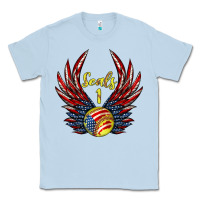 Dusty Blue angel wings softball Classic Tee - Jasminsmagicworld