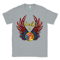 Heather Grey angel wings softball Classic Tee - Jasminsmagicworld