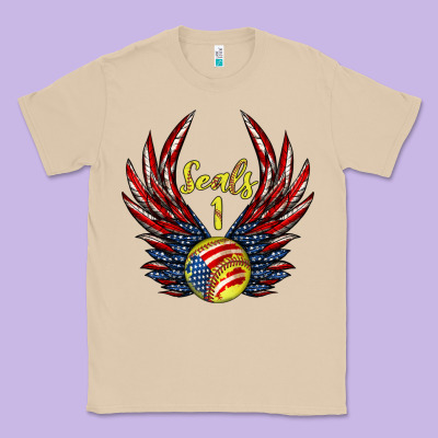 Angel Wings Softball Classic Tee Designed By Jasminsmagicworld