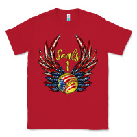 Red angel wings softball Classic Tee - Jasminsmagicworld