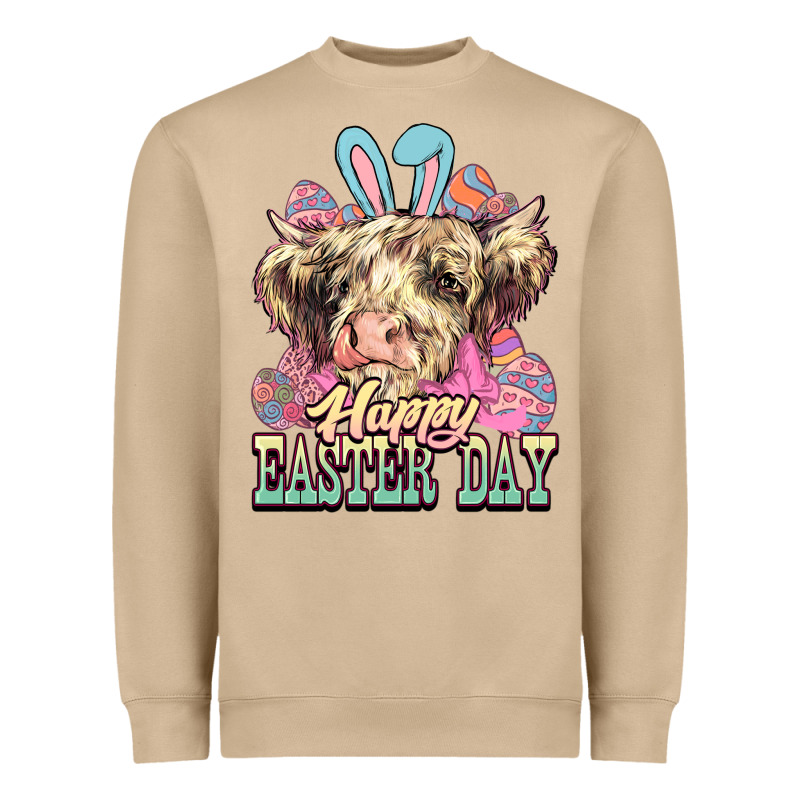 Happy Easter Day Cow Heavyweight Sweatshirt by HowdyJamesFarm | Teevron